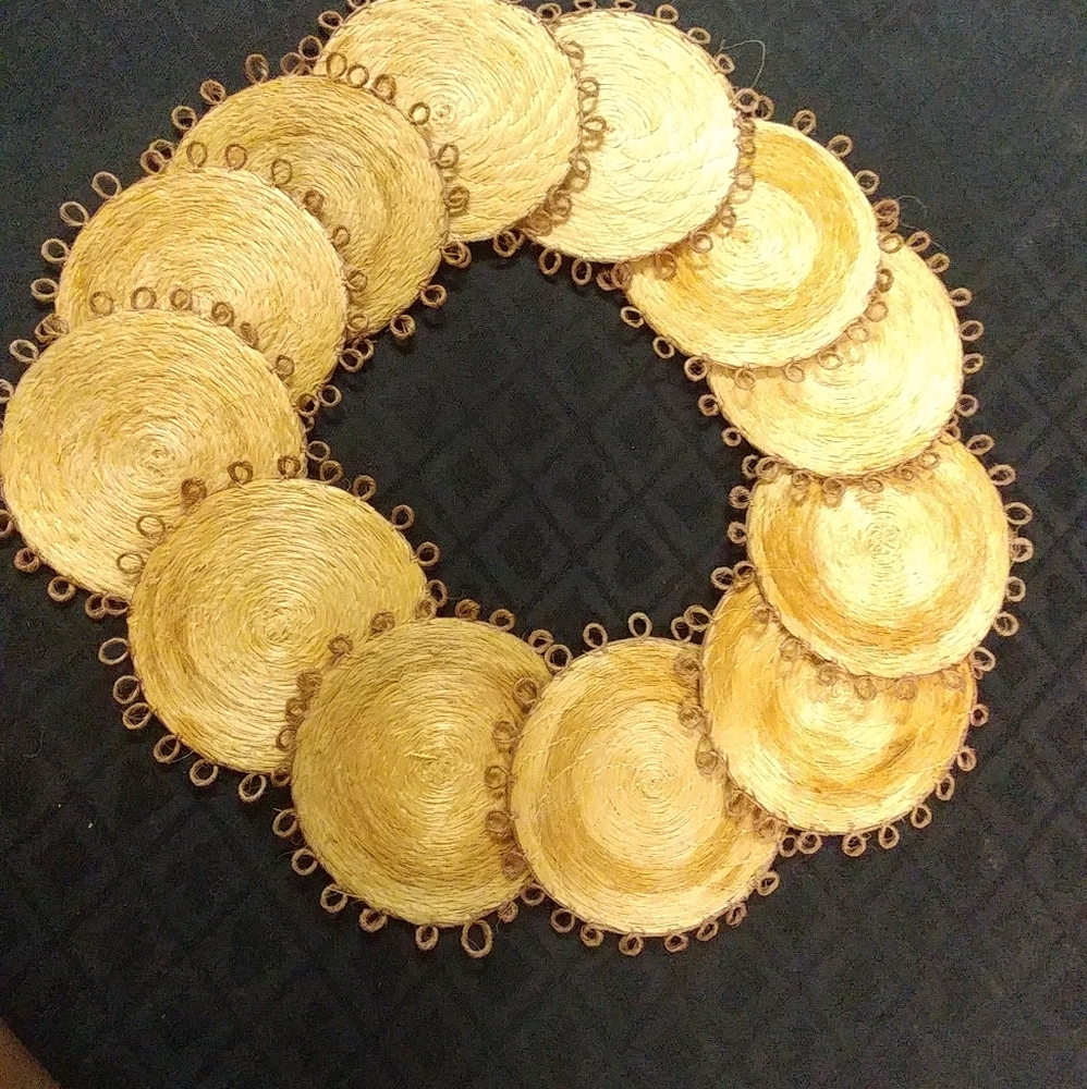 Coasters, Sunshine, Woven Jute Twine